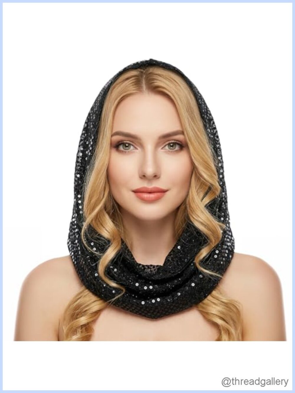 Sequin Rave Hood Scarf for Women Festival Party Accessory